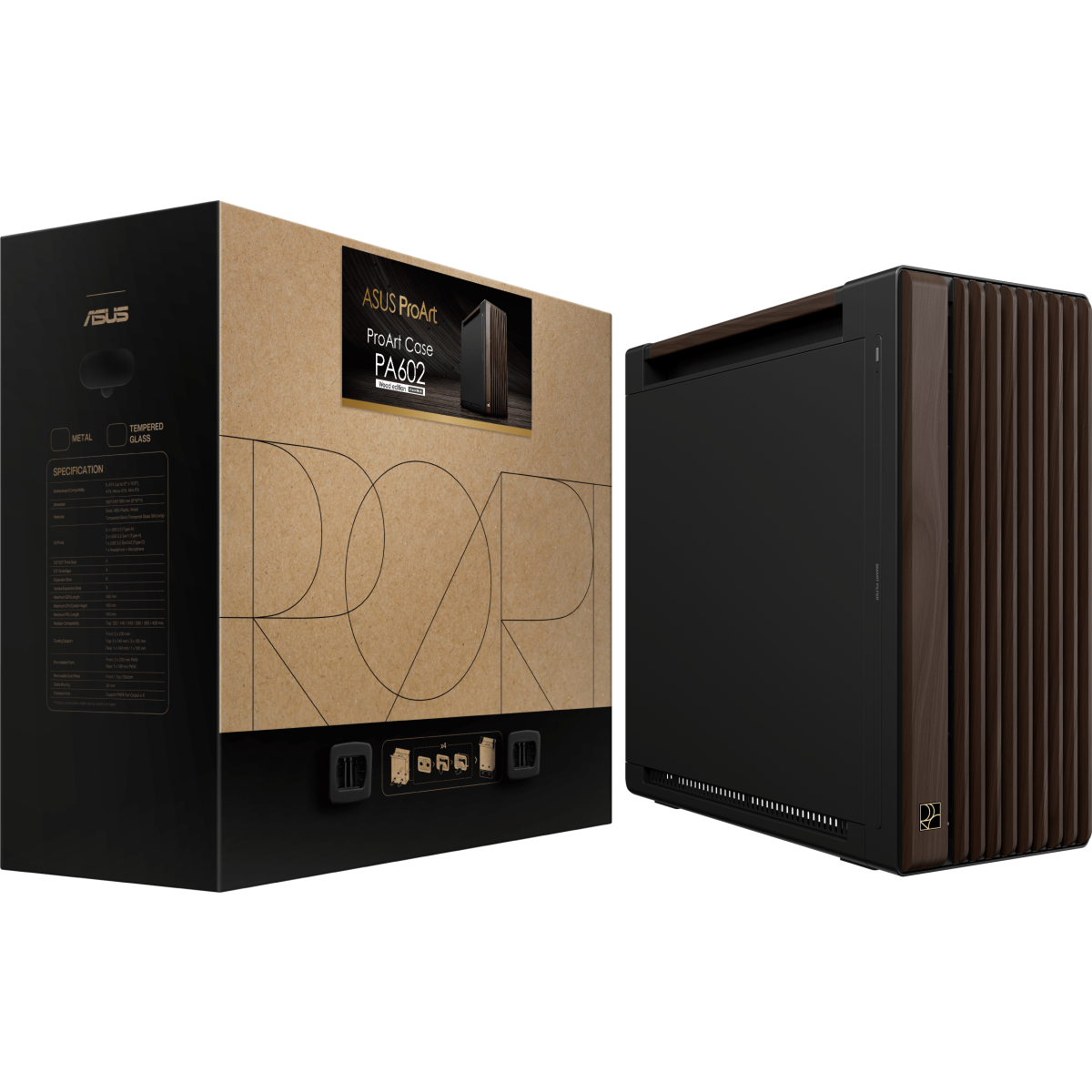 Boîtier ASUS ProArt PA602 Wood Edition Metal Panel Modern Black - 90DC00J0-B09040 - photo 15