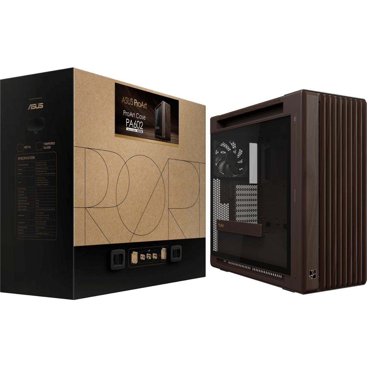 Boîtier ASUS ProArt PA602 Wood Edition Tempered Glass Panel Retro Brown - 90DC00J8-B09000 - photo 15