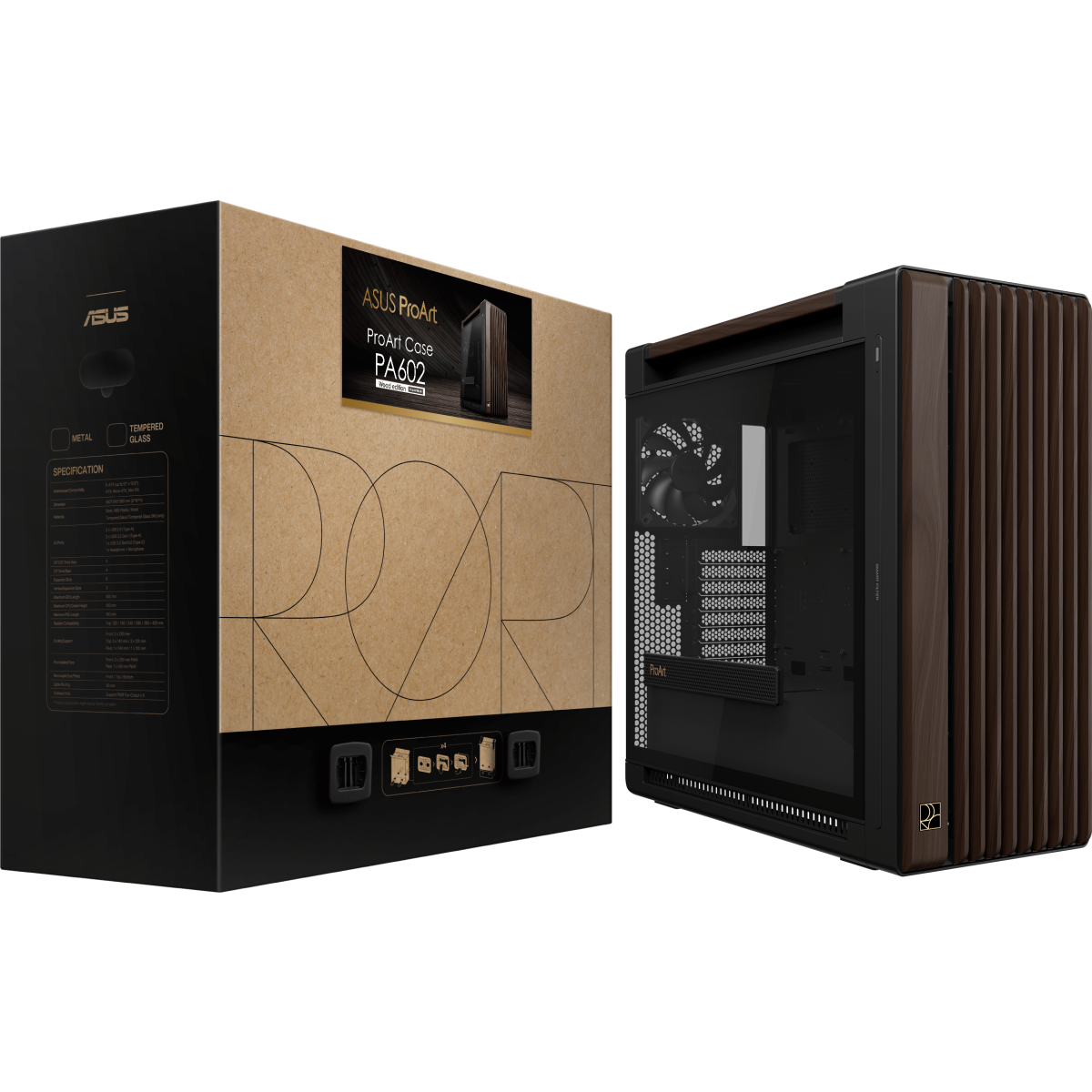 Boîtier ASUS ProArt PA602 Wood Edition Tempered Glass Panel Modern Black - 90DC00J0-B09030 - photo 15