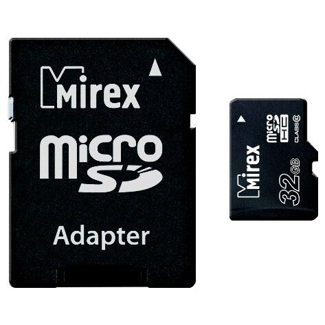 Atmiņas kartes 32Gb MicroSD Mirex + SD adapter (13613-AD10SD32)
