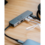 Station d'accueil XtremeMac Type-C Multiport Hub Max Pro 100W Space Grey (XWH-UMP-13)