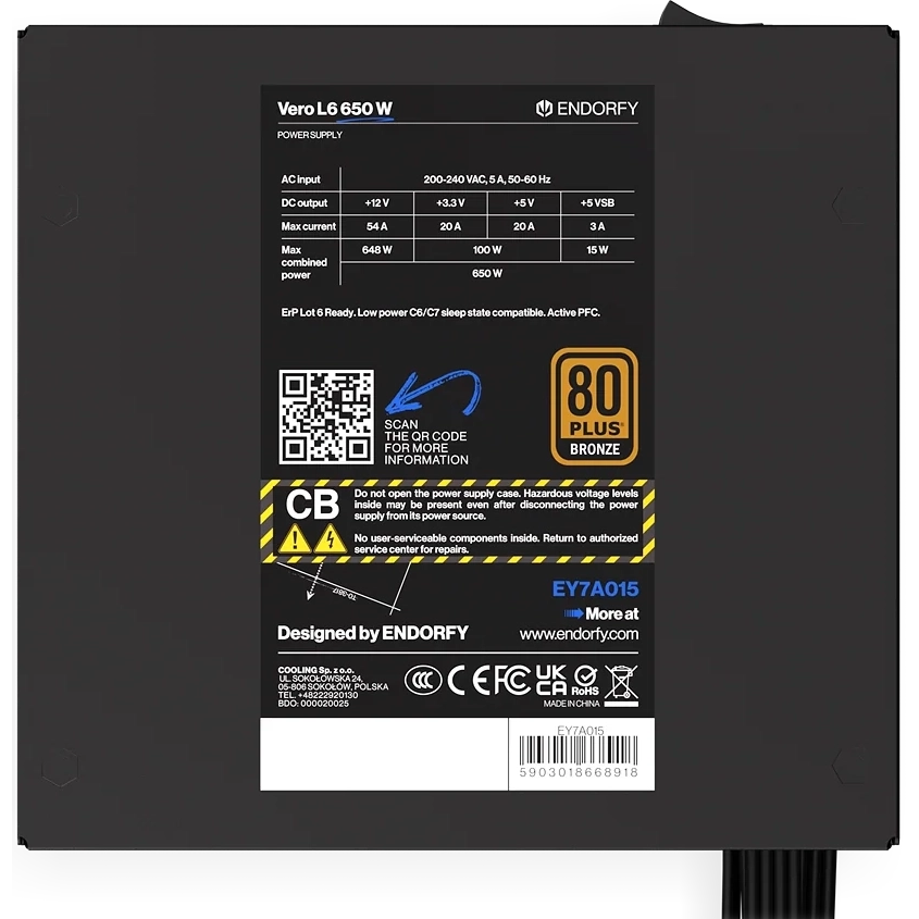 Alimentation électrique 650W Endorfy Vero L6 (EY7A015) - photo 9