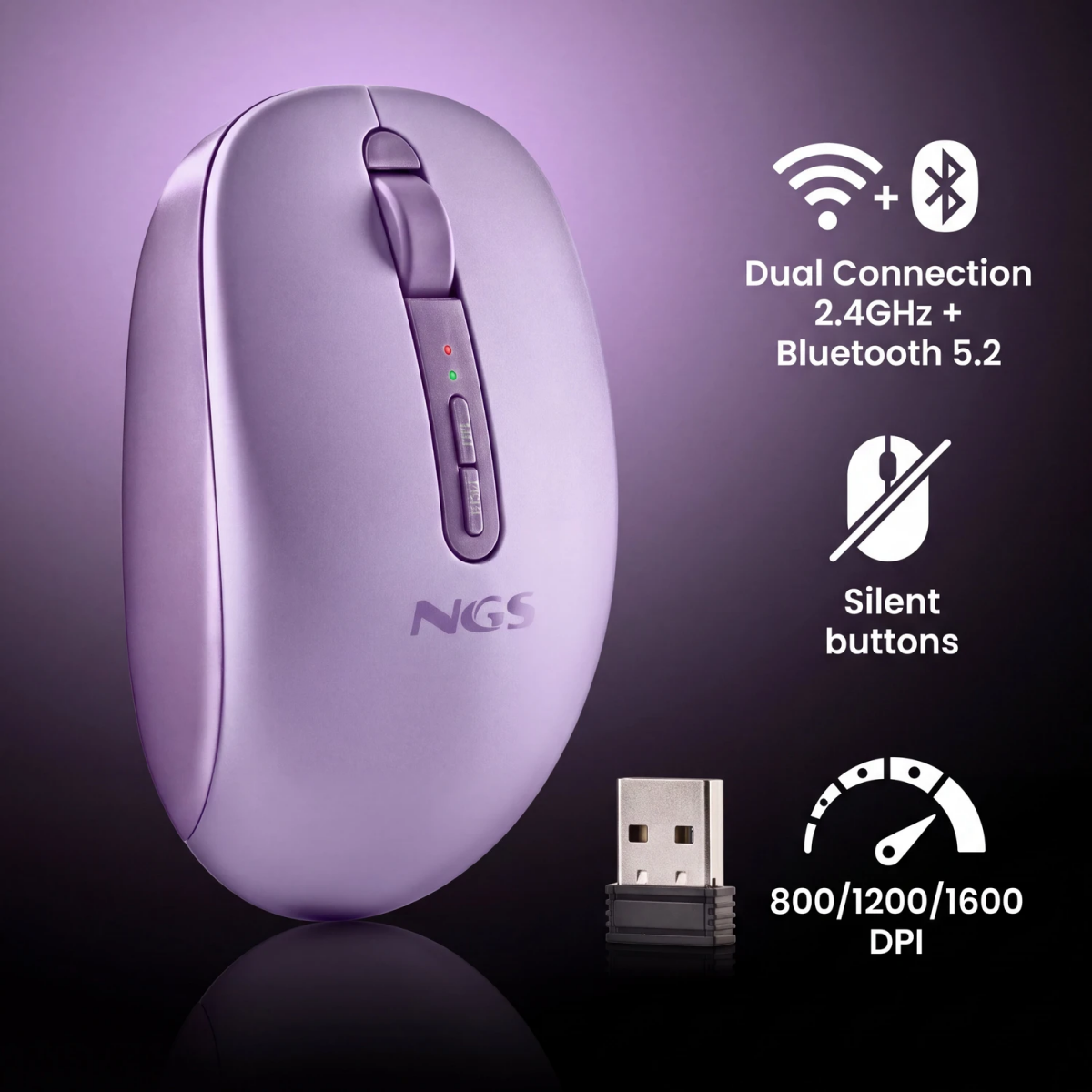Souris NGS Fog Dual Purple - FOGDUALPURPLE - photo 6