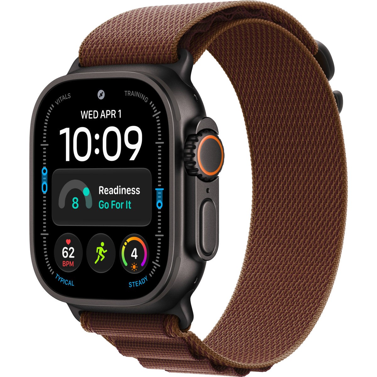 Montres connectées Apple Watch Ultra 4 49mm 5G Black Titanium Case with Burgundy Alpine Loop M (MJC14QF/A)