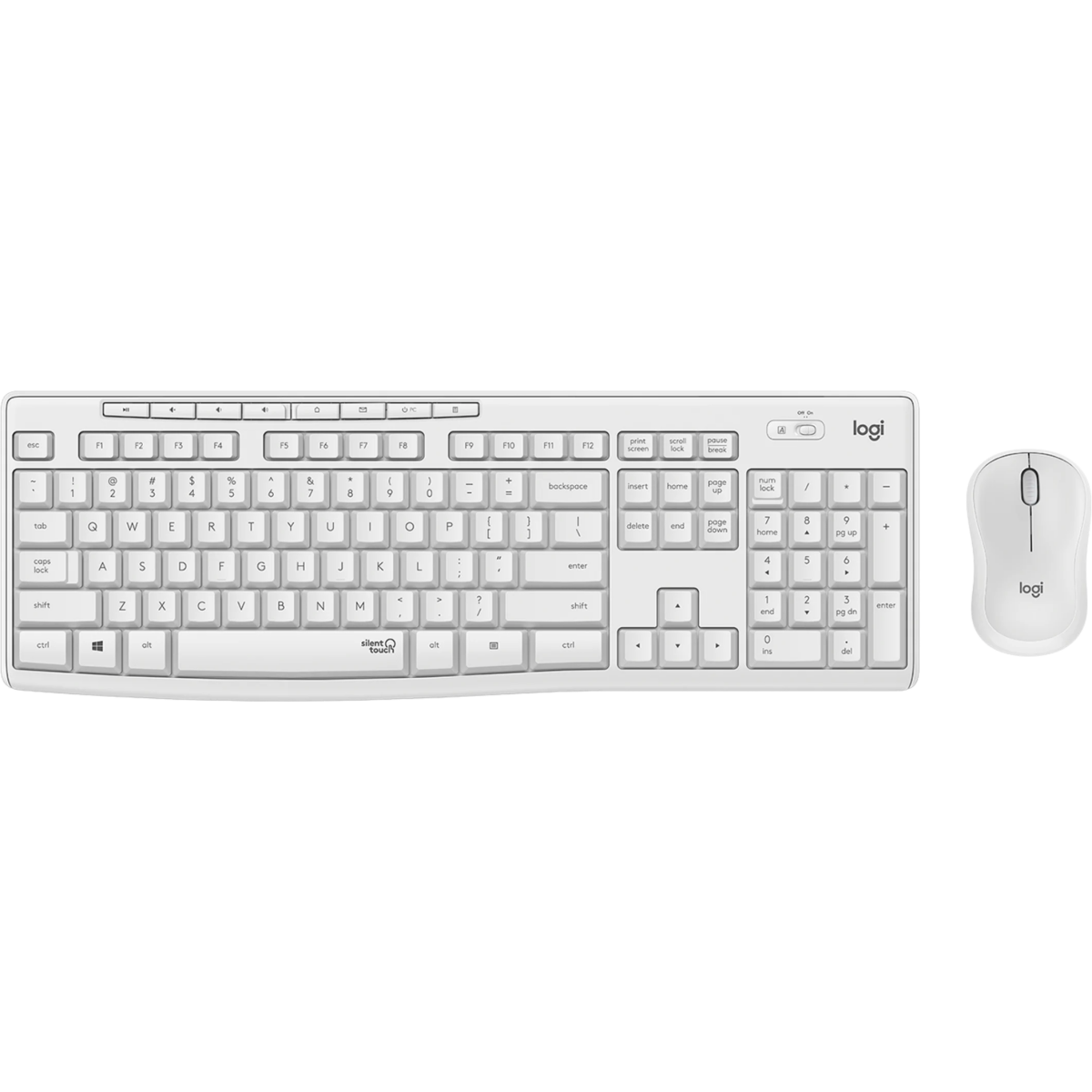Clavier + souris Logitech MK295 Silent Wireless Combo White (920-009820)