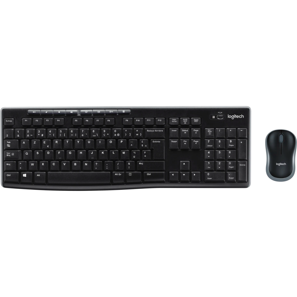 Clavier + souris Logitech Wireless Combo MK270 Black (920-004518/4509/3381) - 920-004510