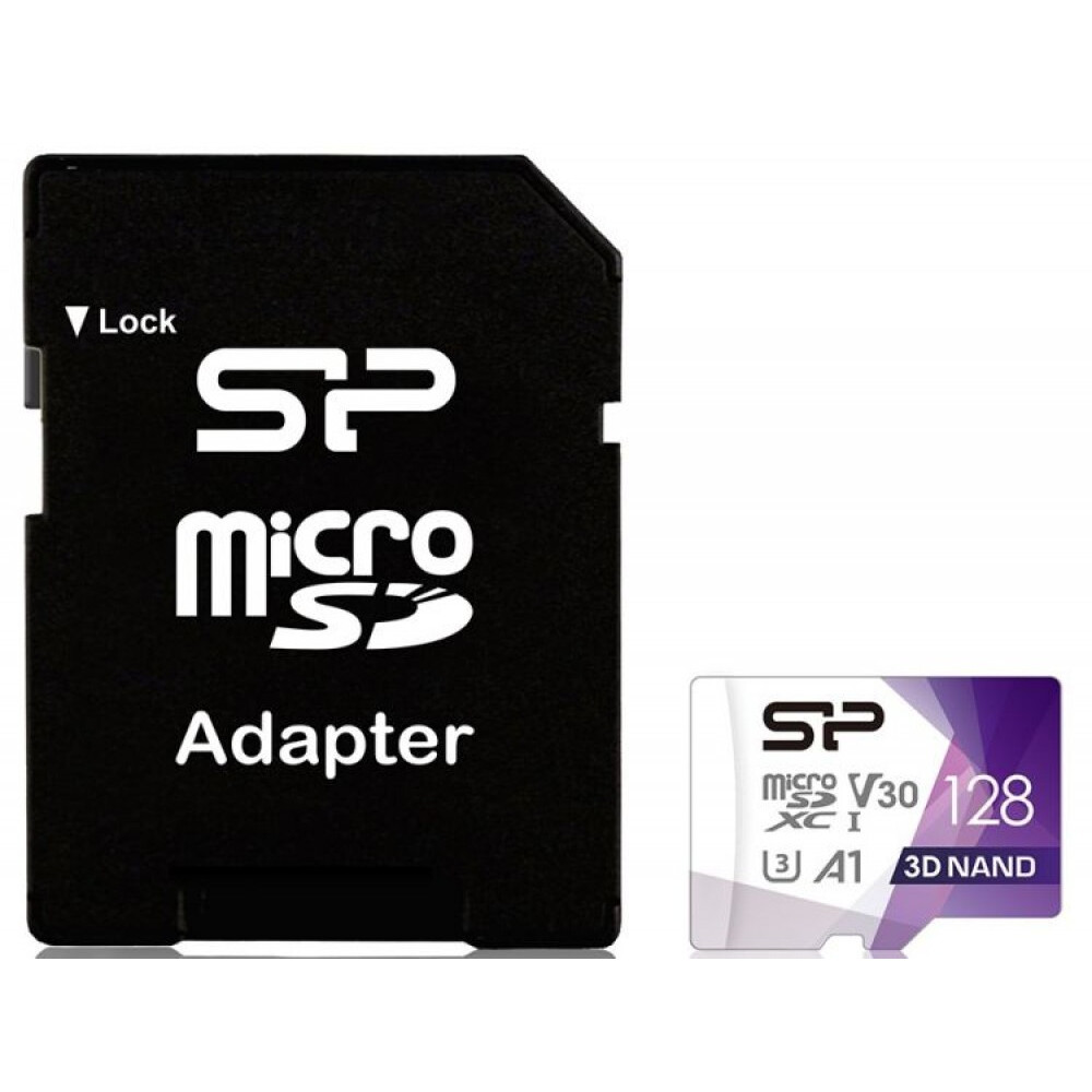 Carte mémoire 128GB MicroSD Silicon Power Superior Pro + SD adapter (SP128GBSTXDU3V20AB)