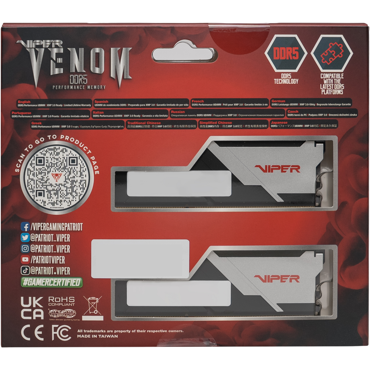 Mémoire vive 32GB DDR5 6000MHz Patriot Viper Venom (PVV532G600C30K) (2x16GB KIT) - photo 7