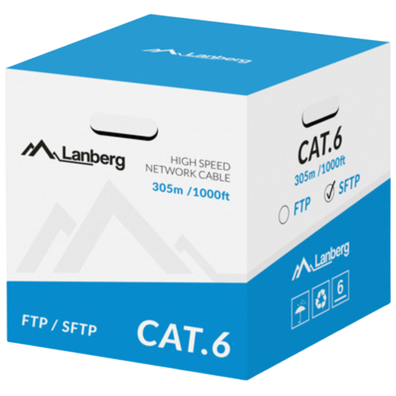 Couronne de câble Lanberg LCS6-11CU-0305-S, 305m