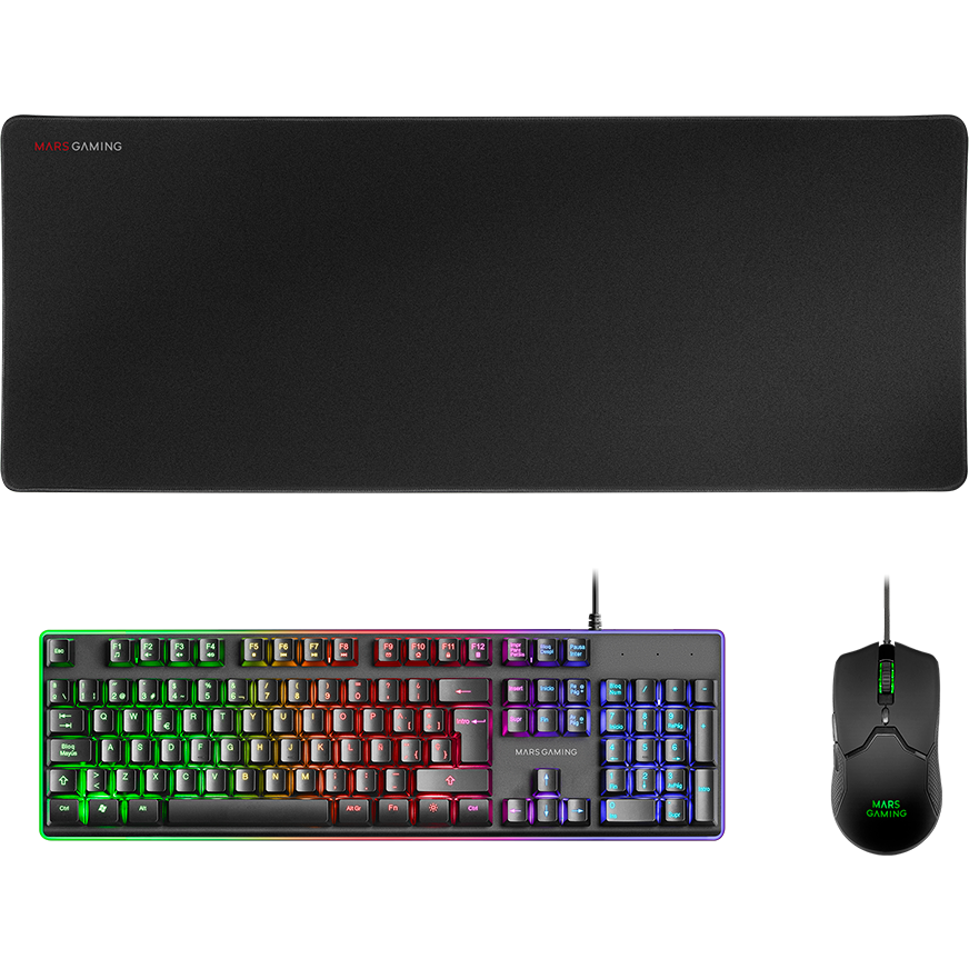 Clavier + souris + tapis de souris Mars Gaming MCPX RGB White - MCPXWFR