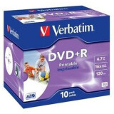 Disks DVD+R Verbatim 4.7Gb 16x Jewel Case Printable (10pcs) (43508)