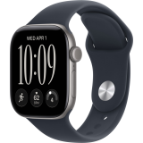 Montres connectées Apple Watch Series 12 42mm Space Gray Aluminium Case with Navy Blue Sport Band S/M (MJE74ZR/A)
