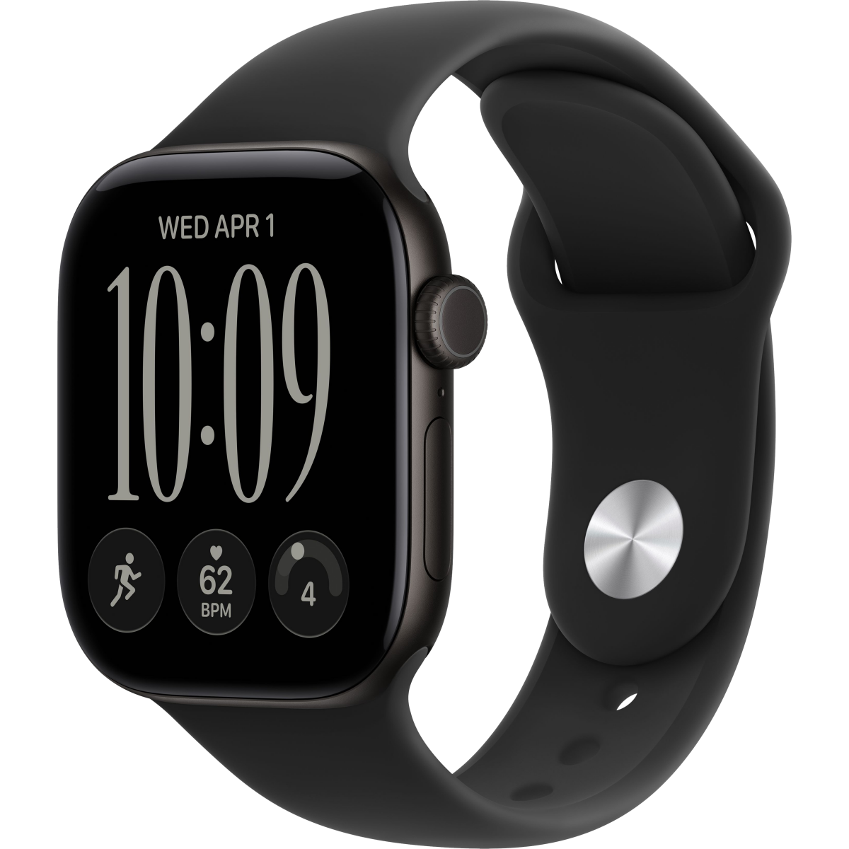 Montres connectées Apple Watch Series 12 42mm Black Aluminium Case with Black Sport Band S/M (MJEA4ZR/A)