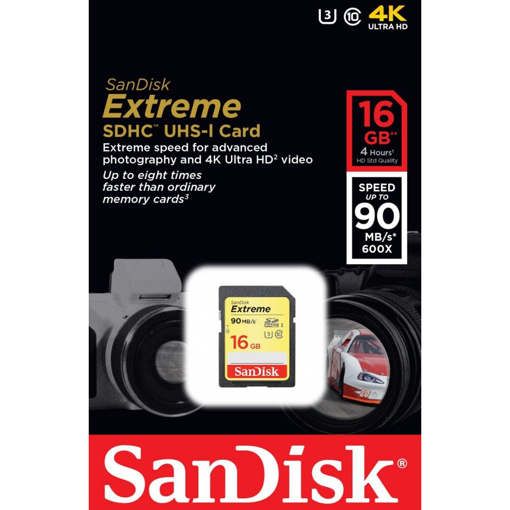 Atmiņas kartes 16Gb SD SanDisk Extreme (SDSDXNE-016G-GNCIN) - foto 2