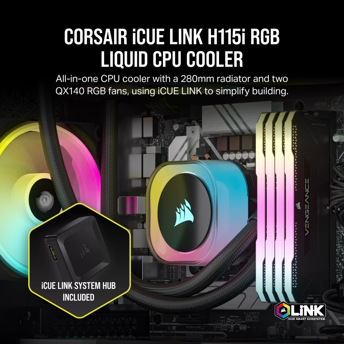 Système de refroidissement par liquide Corsair iCUE LINK H115i RGB Black (CW-9061002-WW) - photo 13