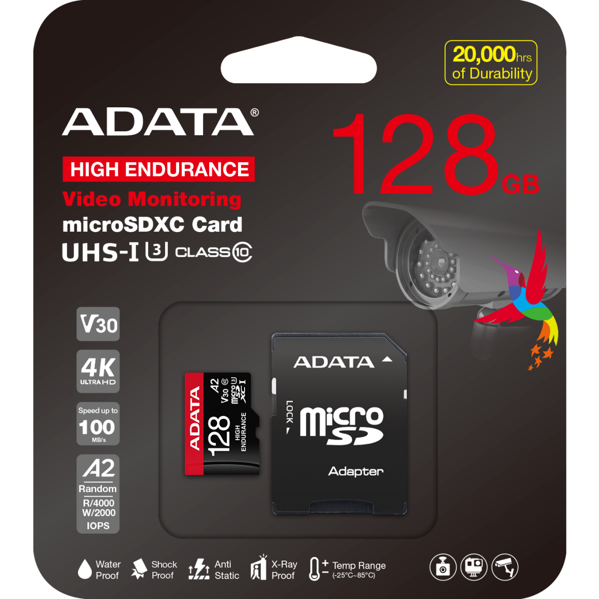 Carte mémoire 128GB MicroSD ADATA High Endurance + SD adapter (AUSDX128GUI3V30SHA2-RA1) - photo 5