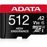 Carte mémoire 512GB MicroSD ADATA High Endurance + SD adapter (AUSDX512GUI3V30SHA2-RA1)