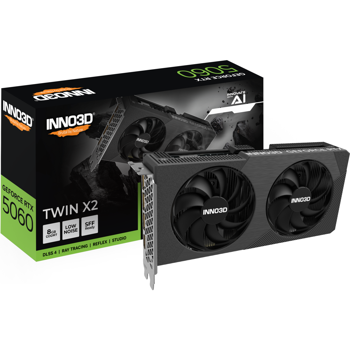 Carte graphique NVIDIA GeForce RTX 5060 INNO3D Twin X2 V2 8GB (N50602-08D7-198072N) - photo 2