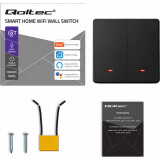 Interrupteur intelligent Qoltec Smart 2-Gang Light Switch Black (52708)