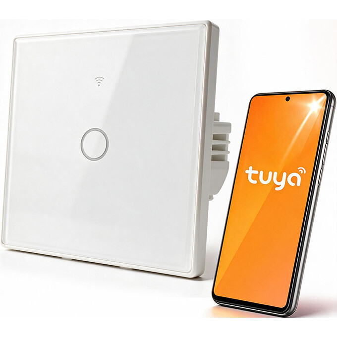 Interrupteur intelligent Qoltec Smart Touch 1-Gang Light Switch White - 52715