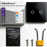 Interrupteur intelligent Qoltec Smart Touch 2-Gang Light Switch Black (52712)