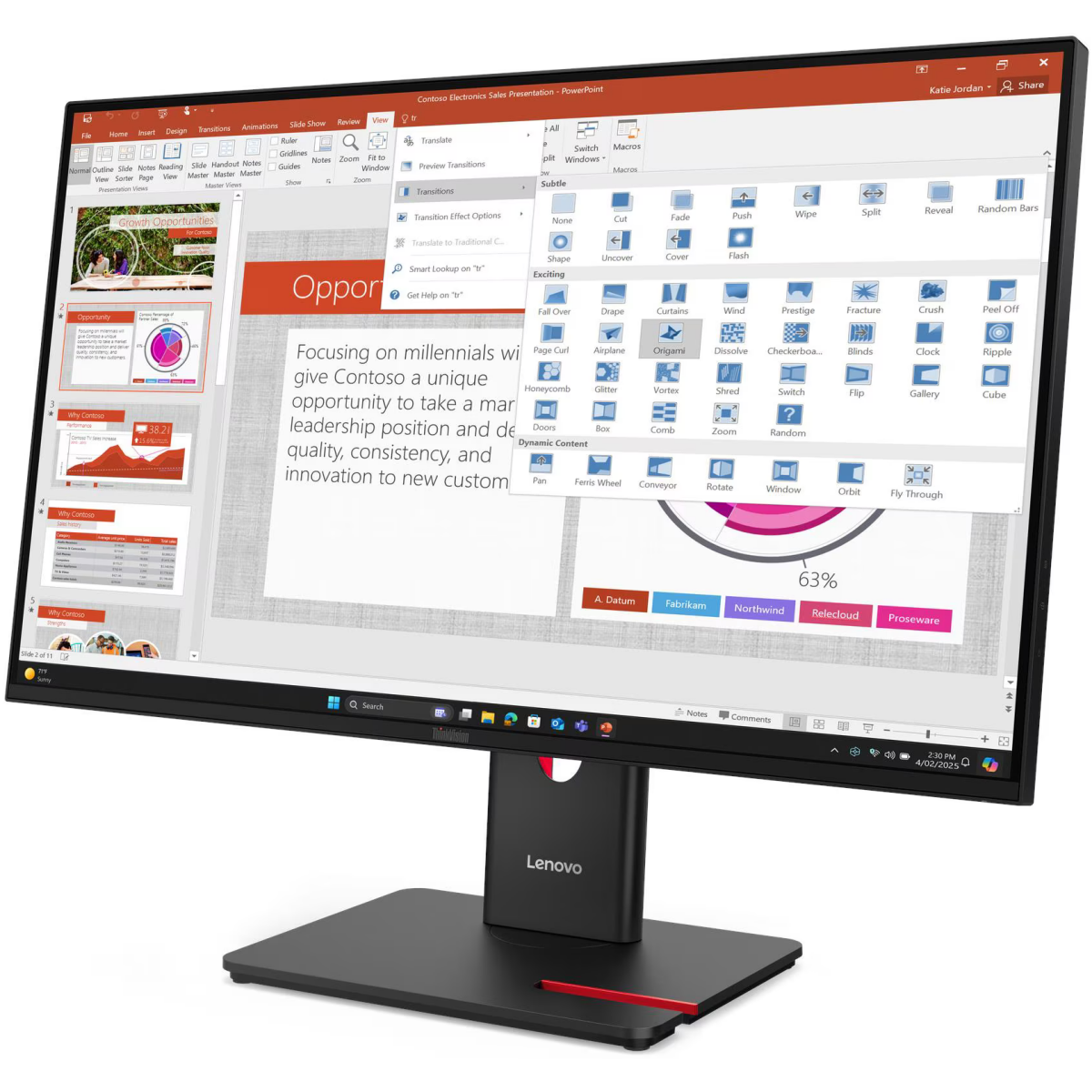 Écran Lenovo 27" ThinkVision T27-40 (64B5KAT1EU) - 64A5MAT6EU - photo 2