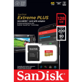 Carte mémoire 128GB MicroSD SanDisk Extreme Plus + SD adapter (SDSQXBD-128G-GN6MA)