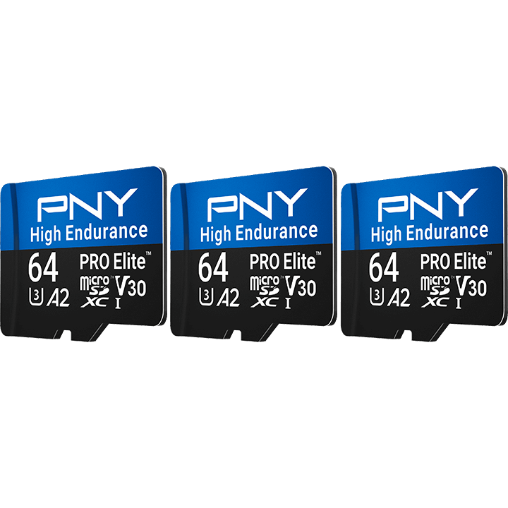 Carte mémoire 64GB MicroSD PNY PRO Elite High Endurance + SD adapter (P-SDU64GX3V32100PHE-GE) (3 pcs) - photo 2