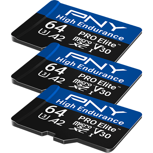 Carte mémoire 64GB MicroSD PNY PRO Elite High Endurance + SD adapter (P-SDU64GX3V32100PHE-GE) (3 pcs) - photo 3