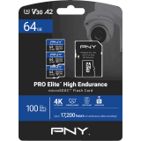 Carte mémoire 64GB MicroSD PNY PRO Elite High Endurance + SD adapter (P-SDU64GX3V32100PHE-GE) (3 pcs)