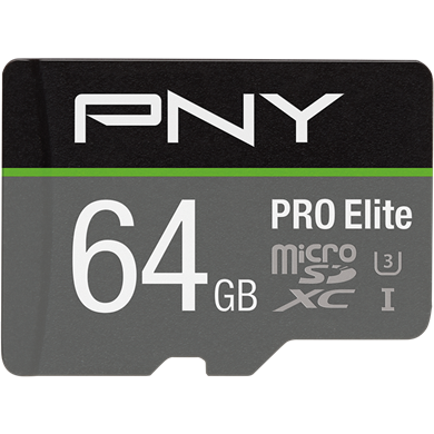 Carte mémoire 64GB MicroSD PNY PRO Elite + SD adapter (P-SDU64GV31100PRO-GE)