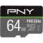 Carte mémoire 64GB MicroSD PNY PRO Elite + SD adapter (P-SDU64GV31100PRO-GE)