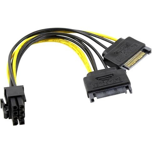 Pārejas savienojums 2x SATA (M) - PCI-E 6+2pin, Orient C588 - 30588
