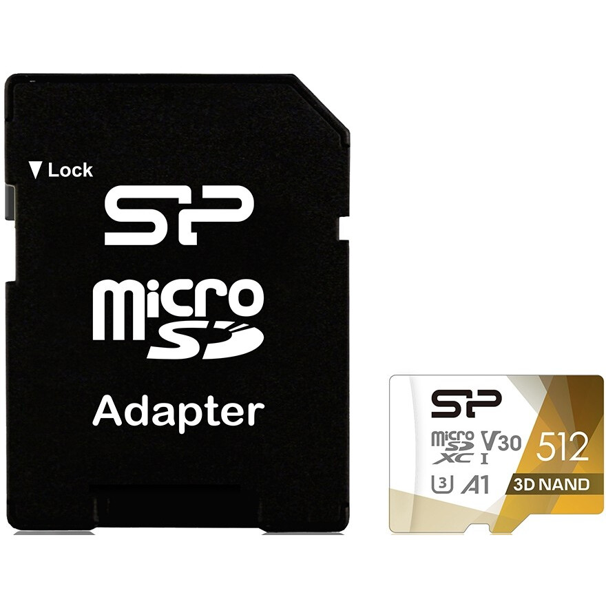La carte mémoire 512Gb MicroSD Silicon Power Superior Pro + SD Adapter (SP512GBSTXDU3V20AB)