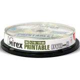 Disks DVD-R Mirex 4.7Gb 16x Cake Box Printable (10pcs) (204589)