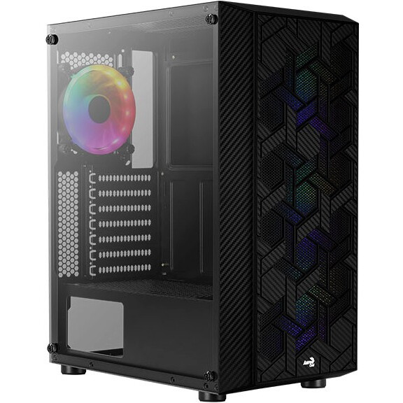 Datoru korpuss AeroCool Hive FRGB Black - Hive-G-BK-v2