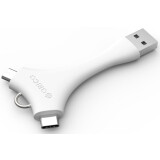 Pārejas savienojums Orico USB - Micro USB/Type C (C1-WH)