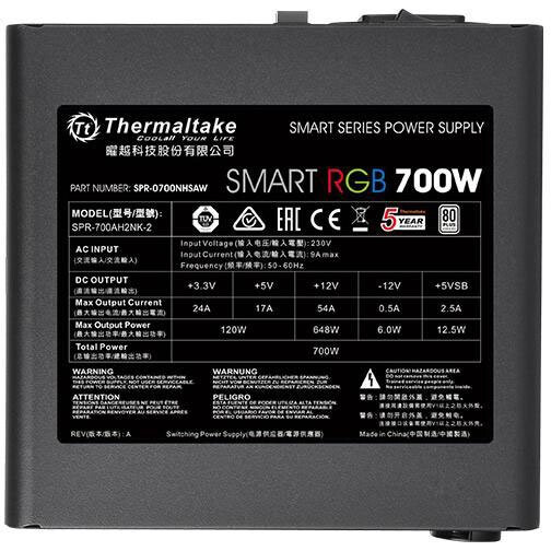 Alimentation électrique 700W Thermaltake Smart RGB (PS-SPR-0700NHSAWE-1) - photo 2
