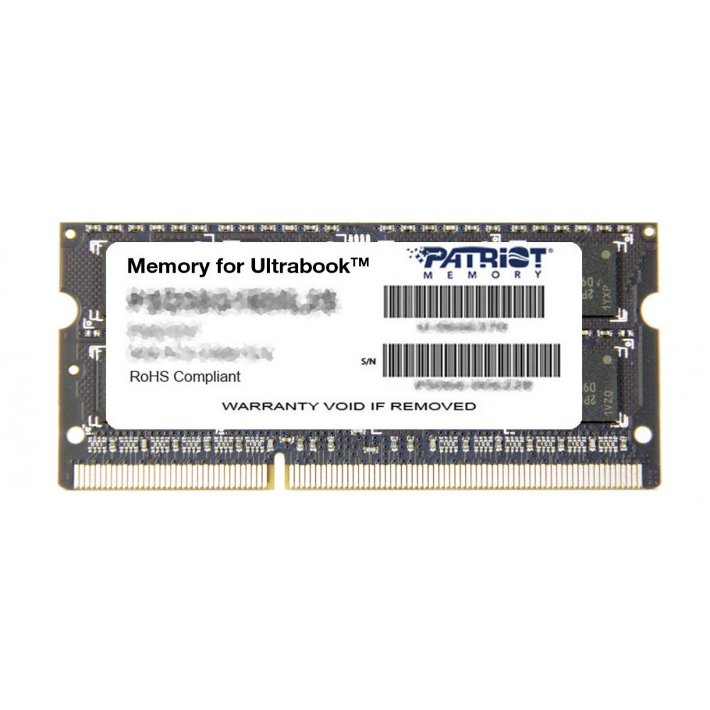 Operatīvā atmiņa 8Gb DDR-III 1600MHz Patriot Low Voltage SO-DIMM (PSD38G1600L2S)