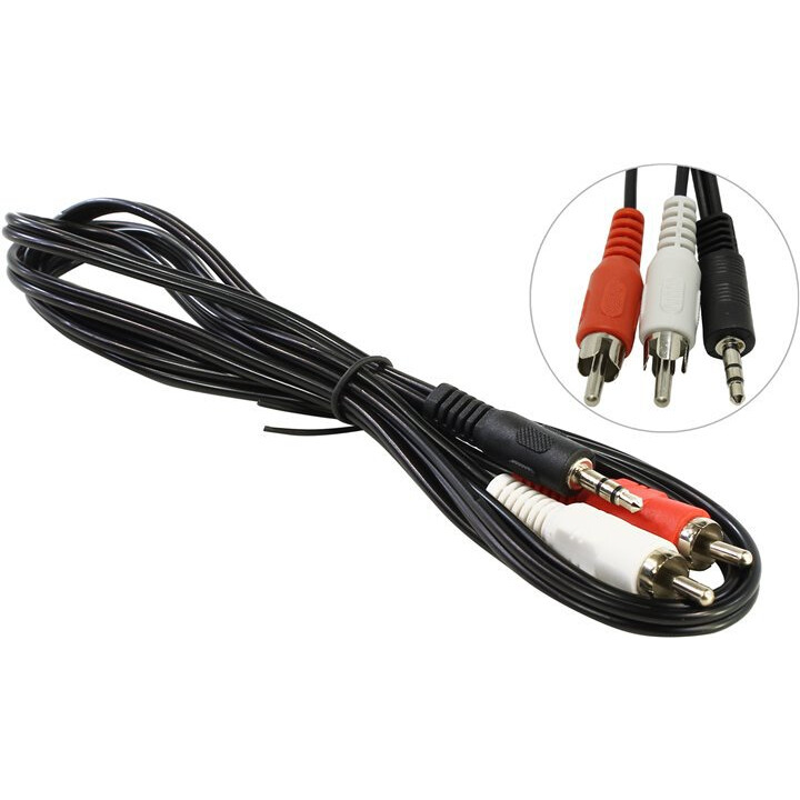 Kabelis 3.5 Jack (M) - 2xRCA (M), 1.5m, 5bites AC35J2R-015M