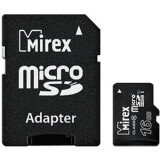 La carte mémoire 16Gb MicroSD Mirex + SD adapter (13613-ADSUHS16)
