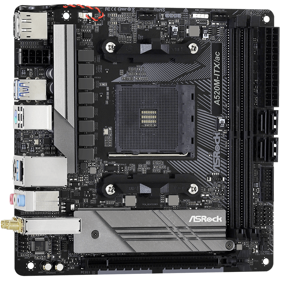 Pamatplate ASRock A520M-ITX/AC - foto 3