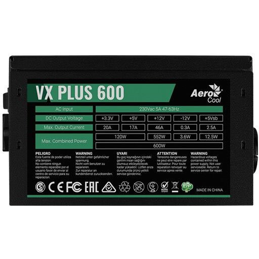 Alimentation électrique 600W AeroCool VX-600 PLUS - EN62772 - photo 3