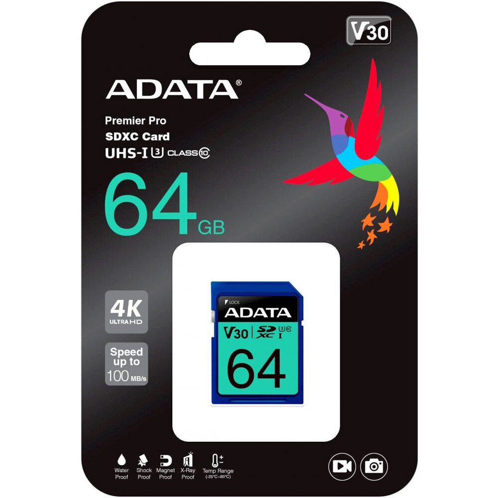 Carte mémoire 64GB SD ADATA  Premier Pro (ASDX64GUI3V30S-R) - photo 2