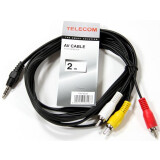 Kabelis 3.5 Jack (M) - 3xRCA (M), 2m, Telecom TAV4545-2M