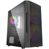 Datoru korpuss Powercase Mistral Micro Z3B Mesh LED Black (CMIMZB-L3)