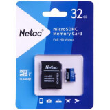 La carte mémoire 32Gb MicroSD Netac P500 + SD adapter (NT02P500STN-032G-R)