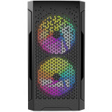 Datoru korpuss Powercase Mistral Micro Z3B Mesh LED Black (CMIMZB-L3)