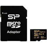 Atmiņas kartes 32Gb MicroSD Silicon Power Golden Superior + SD adapter (SP032GBSTHDV3V1GSP)