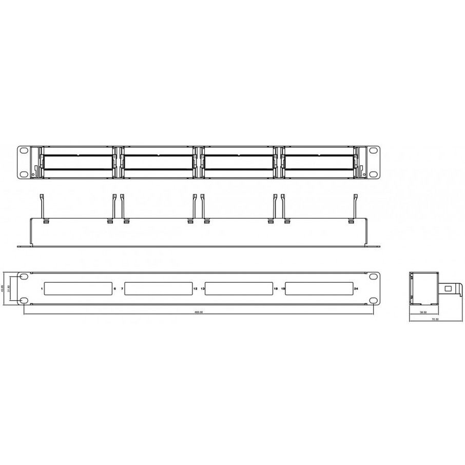Patch panelis Hyperline PPTR-19-4CU-STL - foto 2